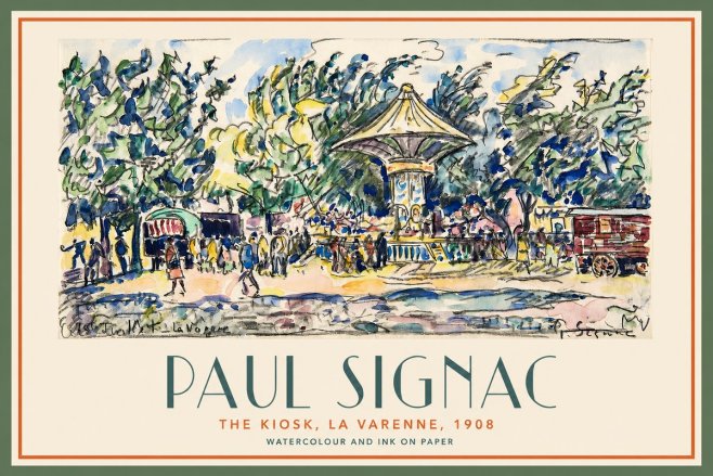 Signac The Kiosk, La Varenne, 1908 No2 - Juliste
