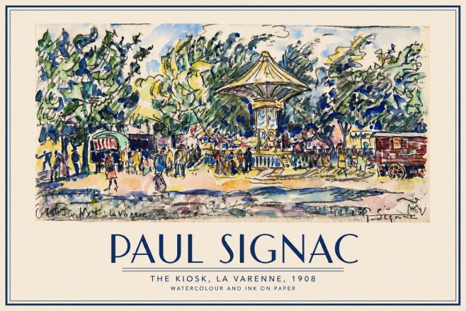 Signac The Kiosk, La Varenne, 1908 No3 - Juliste