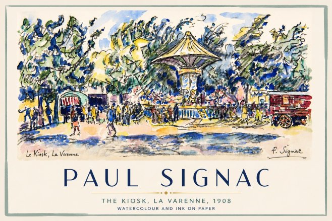 Signac The Kiosk, La Varenne, 1908 No4 - Juliste