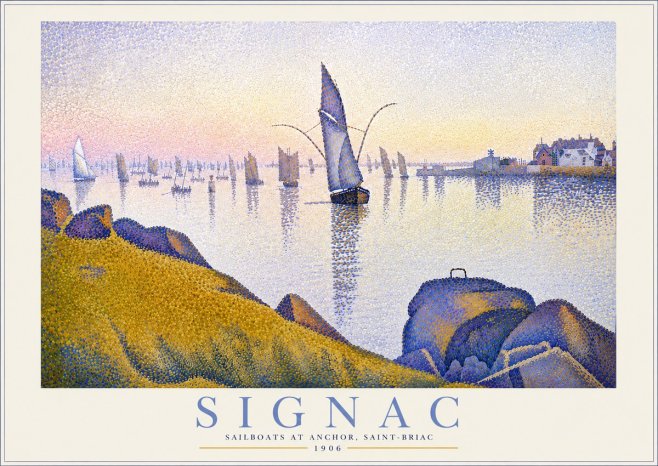 Signac Sailboats at Anchor, Saint-briac No4 - Juliste