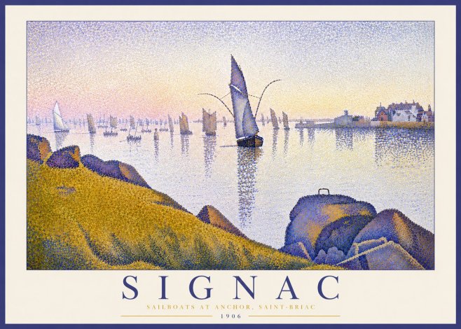 Signac Sailboats at Anchor, Saint-briac No5 - Juliste