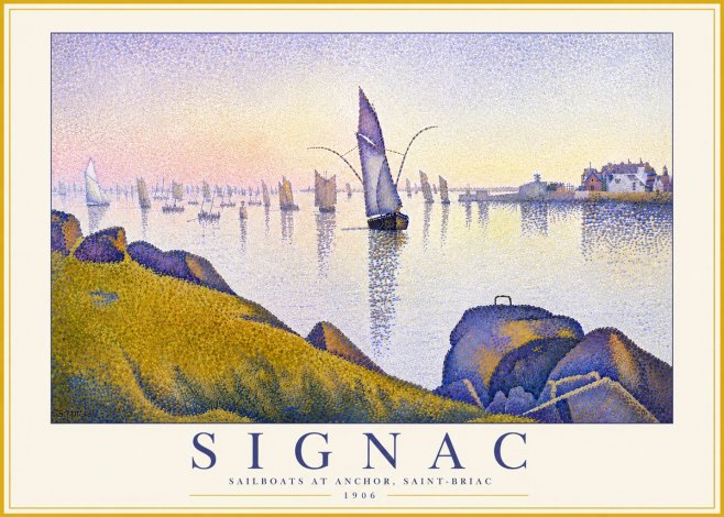Signac Sailboats at Anchor, Saint-briac No6 - Juliste