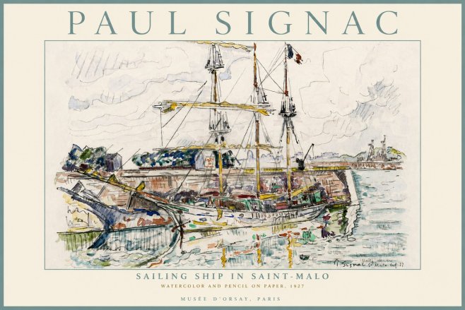 Signac Sailing Ship in Saint-malo No6 - Juliste