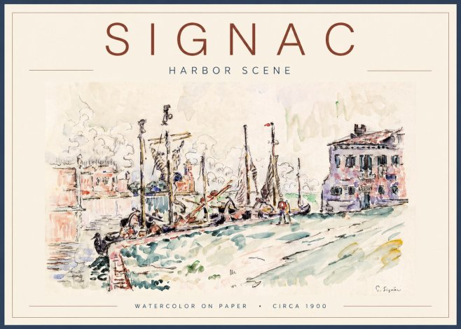 Signac Harbor Scene No3 - Juliste