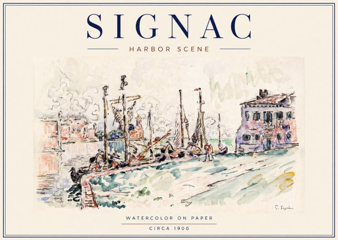 Signac Harbor Scene No5 - Juliste