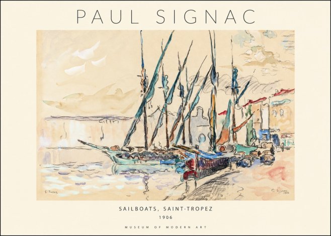 Signac Sailboats, Saint-tropez No1 - Juliste