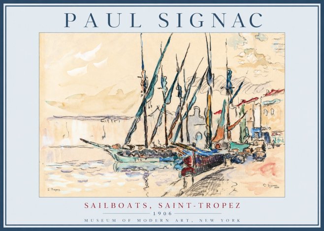 Signac Sailboats, Saint-tropez No2 - Juliste