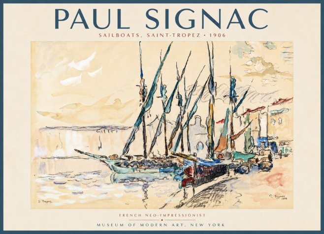 Signac Sailboats, Saint-tropez No5 - Juliste