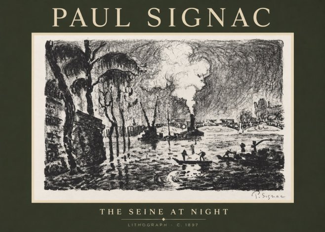 Signac The Seine at Night No2 - Juliste
