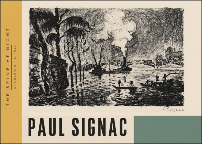 Signac The Seine at Night No4 - Juliste