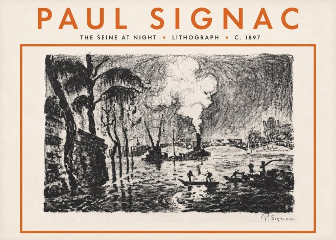 Signac The Seine at Night No5 - Juliste
