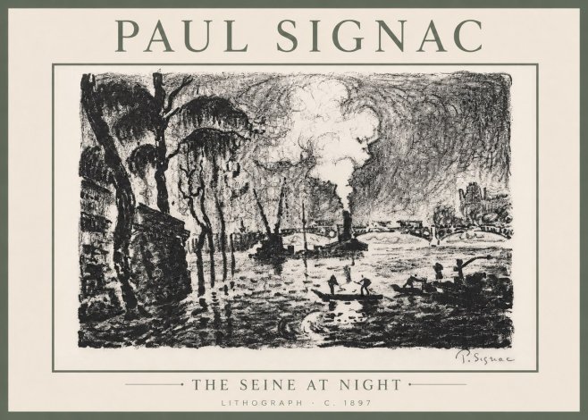 Signac The Seine at Night No6 - Juliste