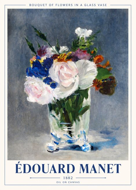 Édouard Manet Bouquet of Flowers in a Glass Vase No4 - Juliste