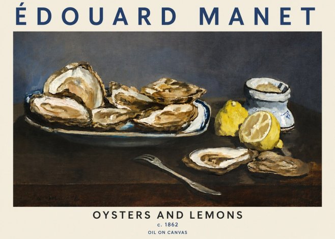 Édouard Manet Oysters and Lemons No5 - Juliste