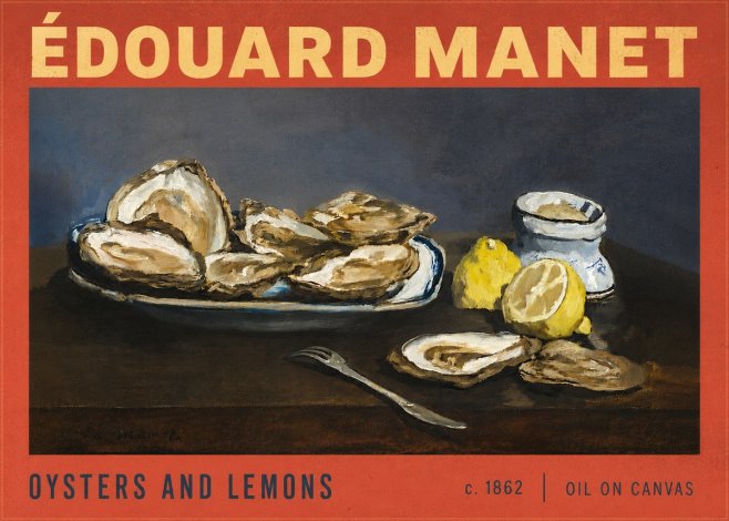 Édouard Manet Oysters and Lemons No6 - Juliste