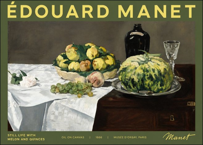 Édouard Manet Still Life with Melon and Quinces No4 - Juliste
