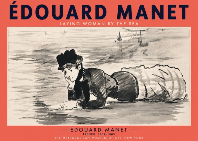 Édouard Manet Laying Woman by the Sea No2 - Juliste