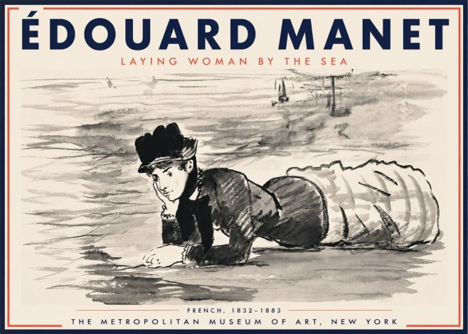 Édouard Manet Laying Woman by the Sea No3 - Juliste