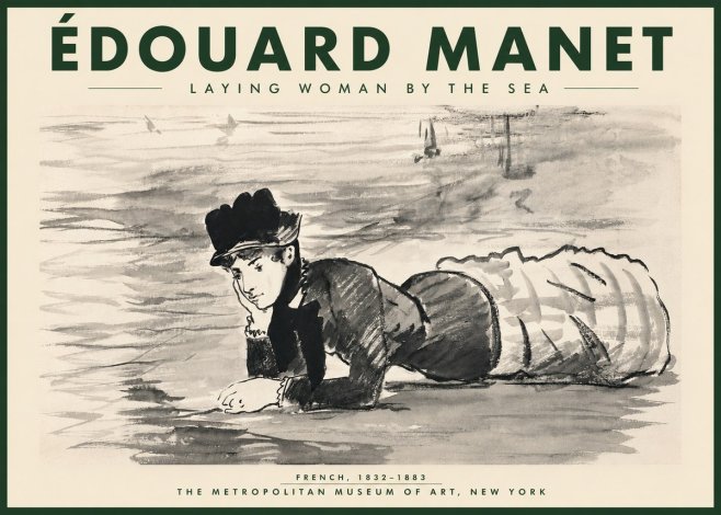 Édouard Manet Laying Woman by the Sea No4 - Juliste