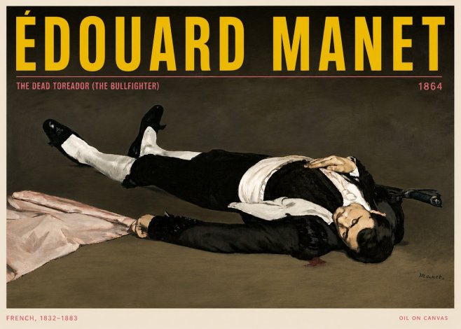 Édouard Manet The Dead Toreador (the Bullfighter) No5 - Juliste