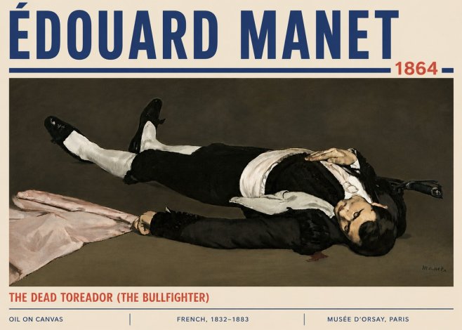 Édouard Manet The Dead Toreador (the Bullfighter) No6 - Juliste