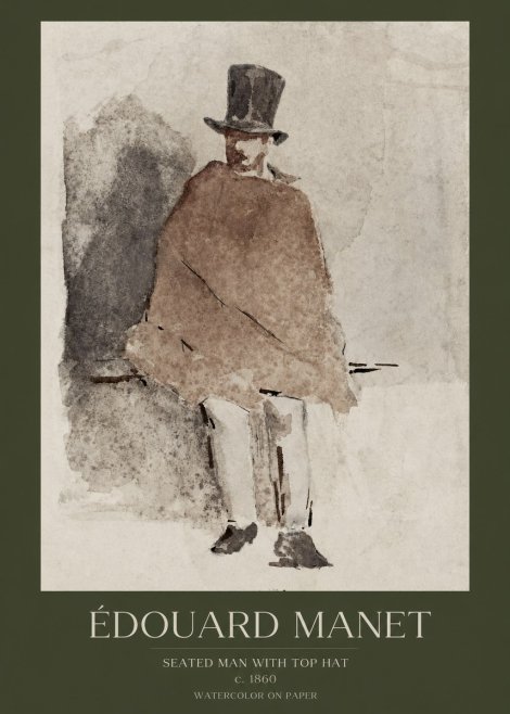 Édouard Manet Seated Man with Top Hat No1 - Juliste