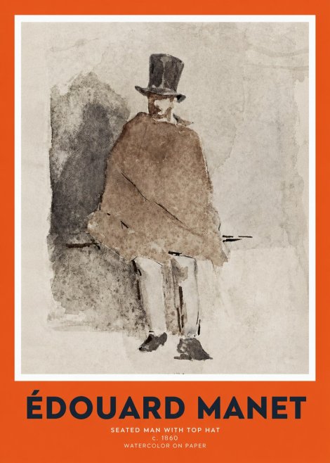 Édouard Manet Seated Man with Top Hat No2 - Juliste
