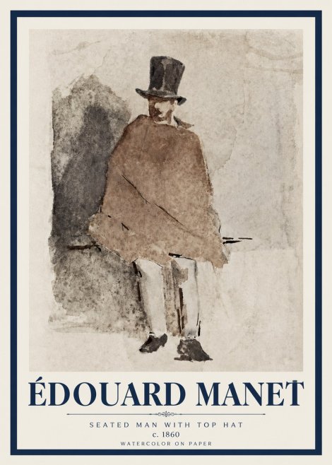 Édouard Manet Seated Man with Top Hat No3 - Juliste