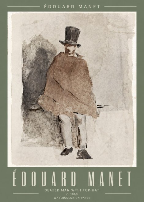 Édouard Manet Seated Man with Top Hat No4 - Juliste