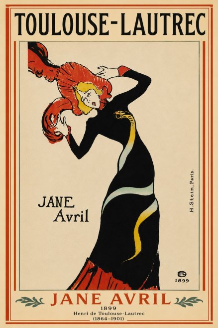 Toulouse-Lautrec Jane Avril I No5 - Juliste