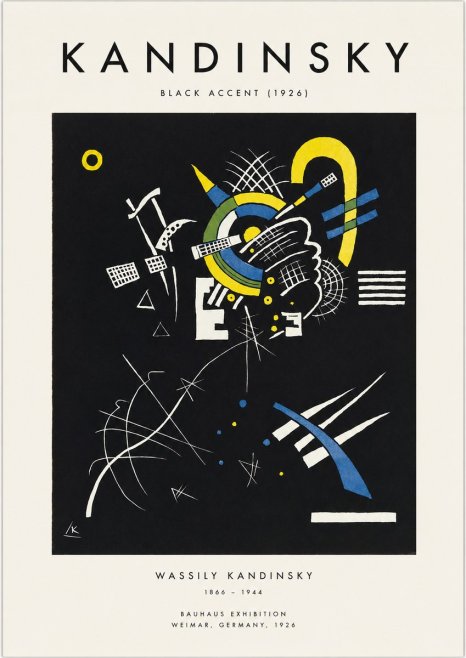 Kandinsky Black Accent (1926) No1 - Juliste