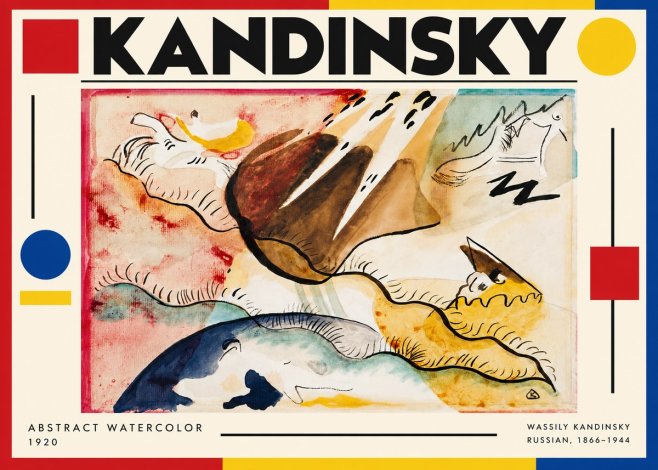 Kandinsky Abstract Watercolor No3 - Juliste