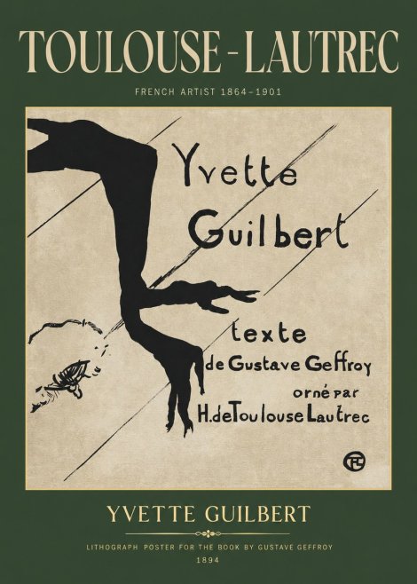 Toulouse-Lautrec Yvette Guilbert No2 - Juliste