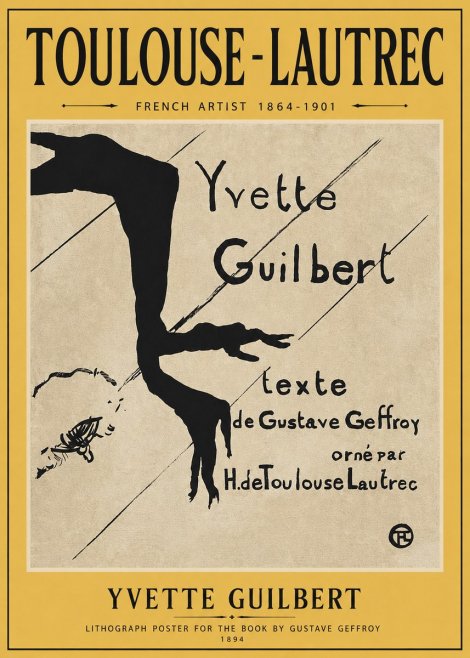 Toulouse-Lautrec Yvette Guilbert No4 - Juliste