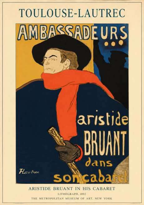 Toulouse-Lautrec Aristide Bruant in His Cabaret I No1 - Juliste