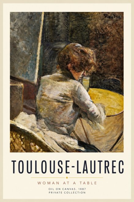 Toulouse-Lautrec Woman at a Table No3 - Juliste