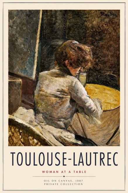 Toulouse-Lautrec Woman at a Table No4 - Juliste