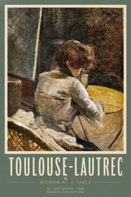 Toulouse-Lautrec Woman at a Table No5 - Juliste
