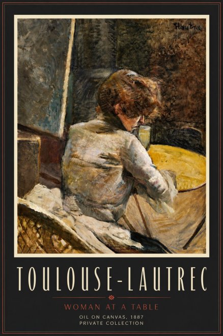 Toulouse-Lautrec Woman at a Table No6 - Juliste