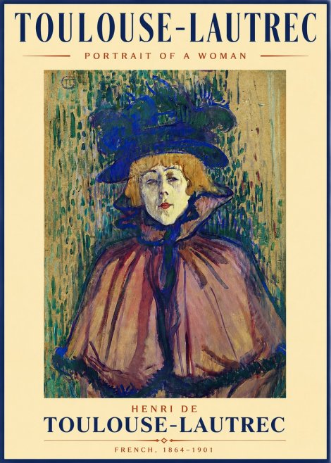 Toulouse-Lautrec Portrait of a Woman I No2 - Juliste