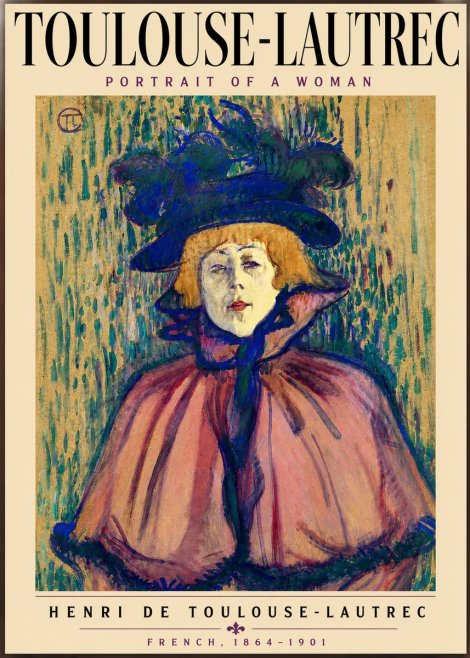 Toulouse-Lautrec Portrait of a Woman I No3 - Juliste