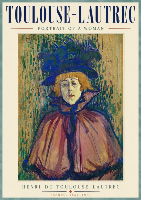 Toulouse-Lautrec Portrait of a Woman I No6 - Juliste