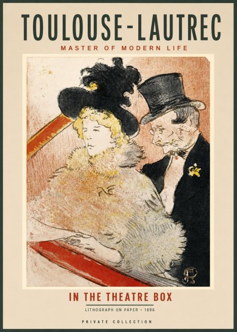 Toulouse-Lautrec In the Theatre Box No2 - Juliste