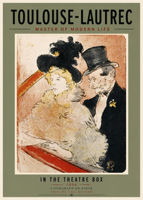 Toulouse-Lautrec In the Theatre Box No5 - Juliste