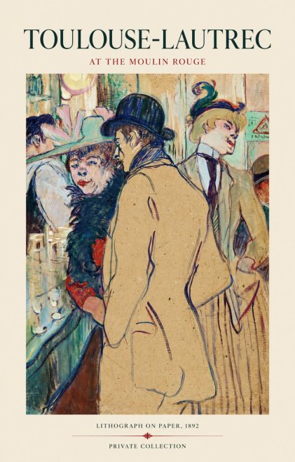 Toulouse-Lautrec At the Moulin Rouge II No1 - Juliste