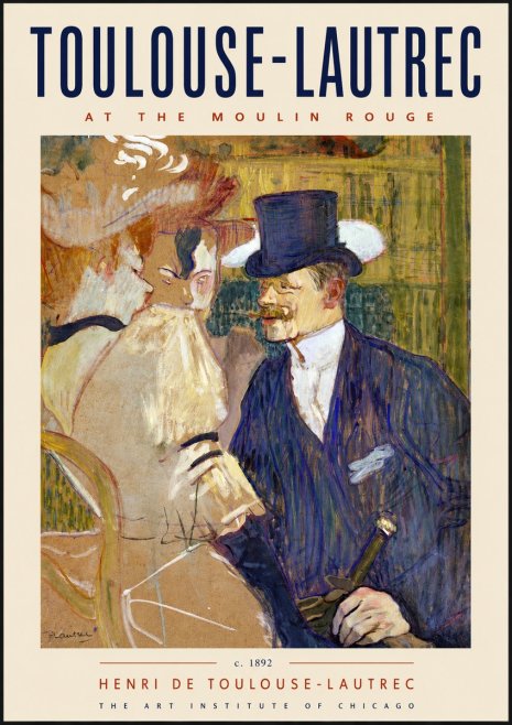 Toulouse-Lautrec At the Moulin Rouge III No2 - Juliste