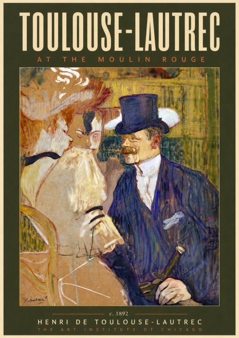 Toulouse-Lautrec At the Moulin Rouge III No4 - Juliste