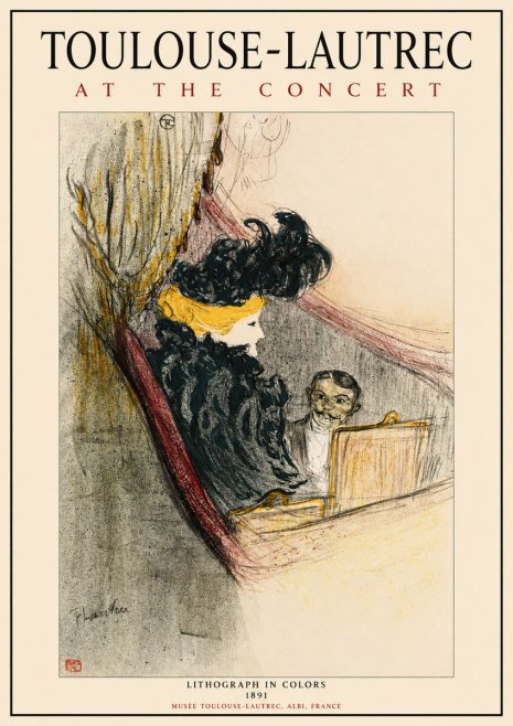 Toulouse-Lautrec At the Concert No1 - Juliste