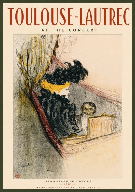 Toulouse-Lautrec At the Concert No3 - Juliste