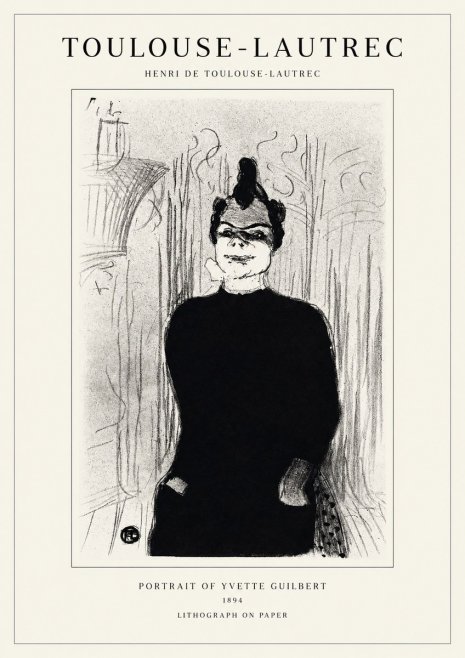 Toulouse-Lautrec Portrait of Yvette Guilbert No1 - Juliste